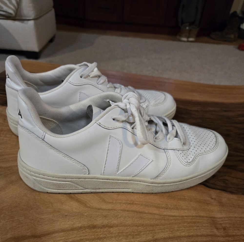 Veja V10 White Leather Sneakers